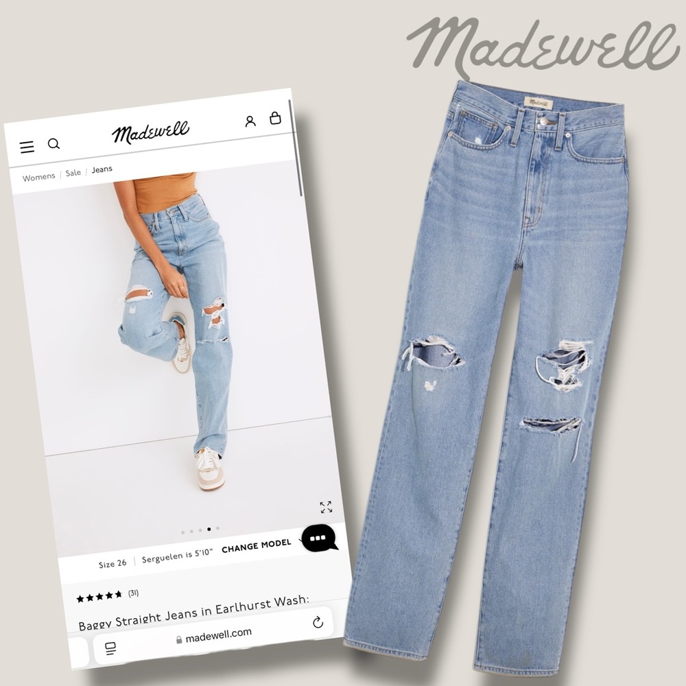 Madewell Baggy Straight Jeans * NWT